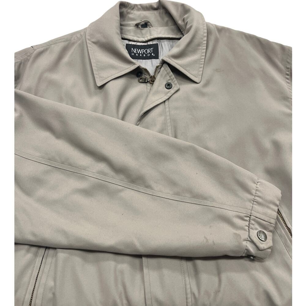 Newport Harbor Mens Large Beige Lightweight Zip Jacket